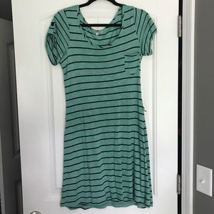 Mint striped shift dress